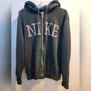 Mens nike large zip hoodie black